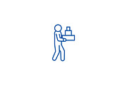 Delivery man line icon concept
