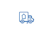 Delivery truck line icon concept