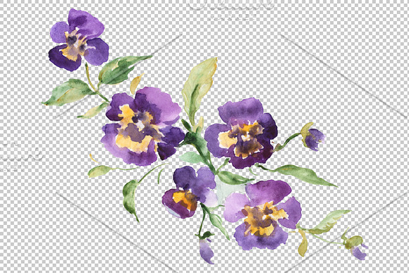 Bouquet Exotic Watercolor png in Illustrations - product preview 4