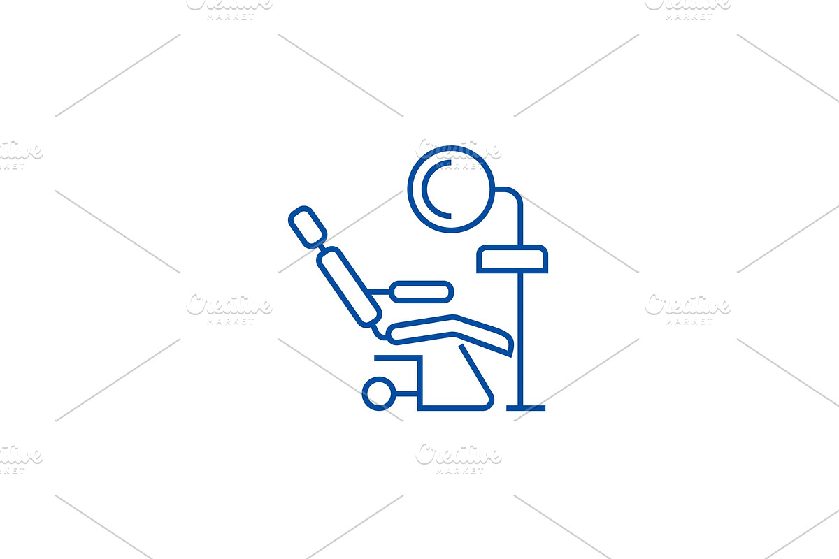Dental clinic,dentist's chair line in Illustrations - product preview 8