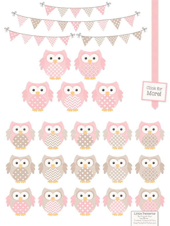 Soft Pink Vector Owls & Paper in Illustrations - product preview 1