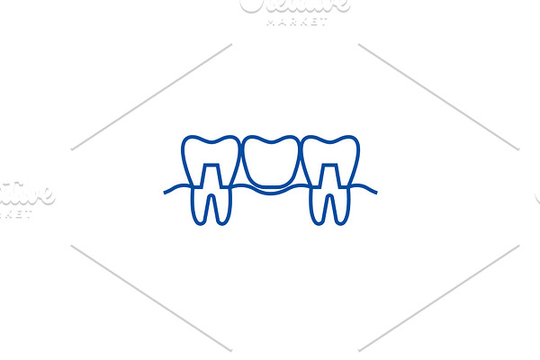 Denture line icon concept. Denture