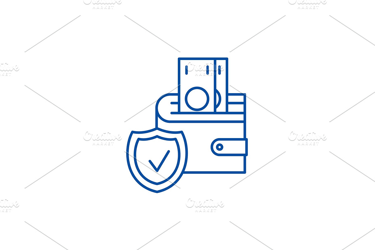 Deposit insurance line icon concept in Illustrations - product preview 8