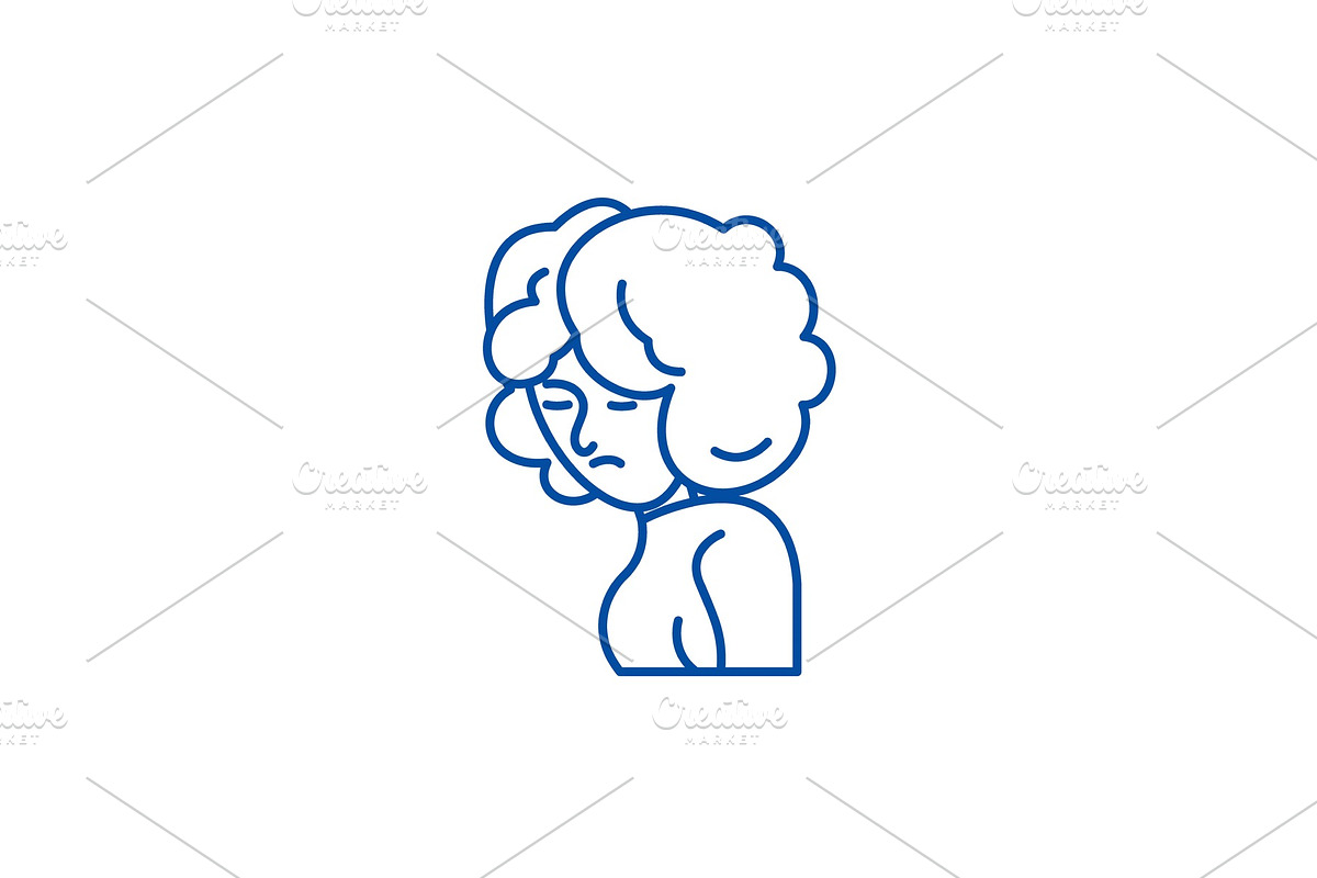 Depression line icon concept in Illustrations - product preview 8