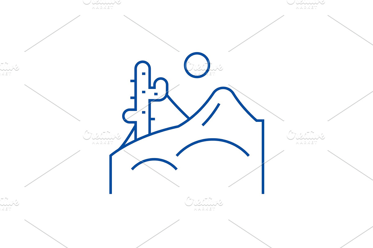 Desert line icon concept. Desert in Illustrations - product preview 8