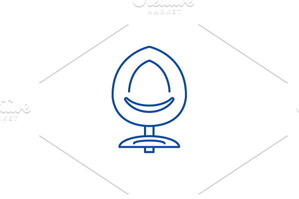 Design chair line icon concept
