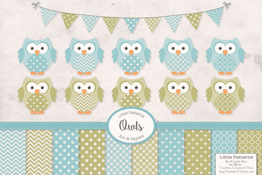 Vintage Boys Owl Vectors & Papers in Illustrations - product preview 8