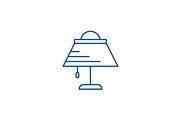 Desk lamp line icon concept. Desk