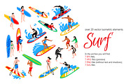 Surfing Isometric Set