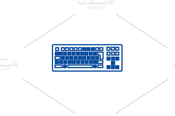 Detailed keyboard line icon concept
