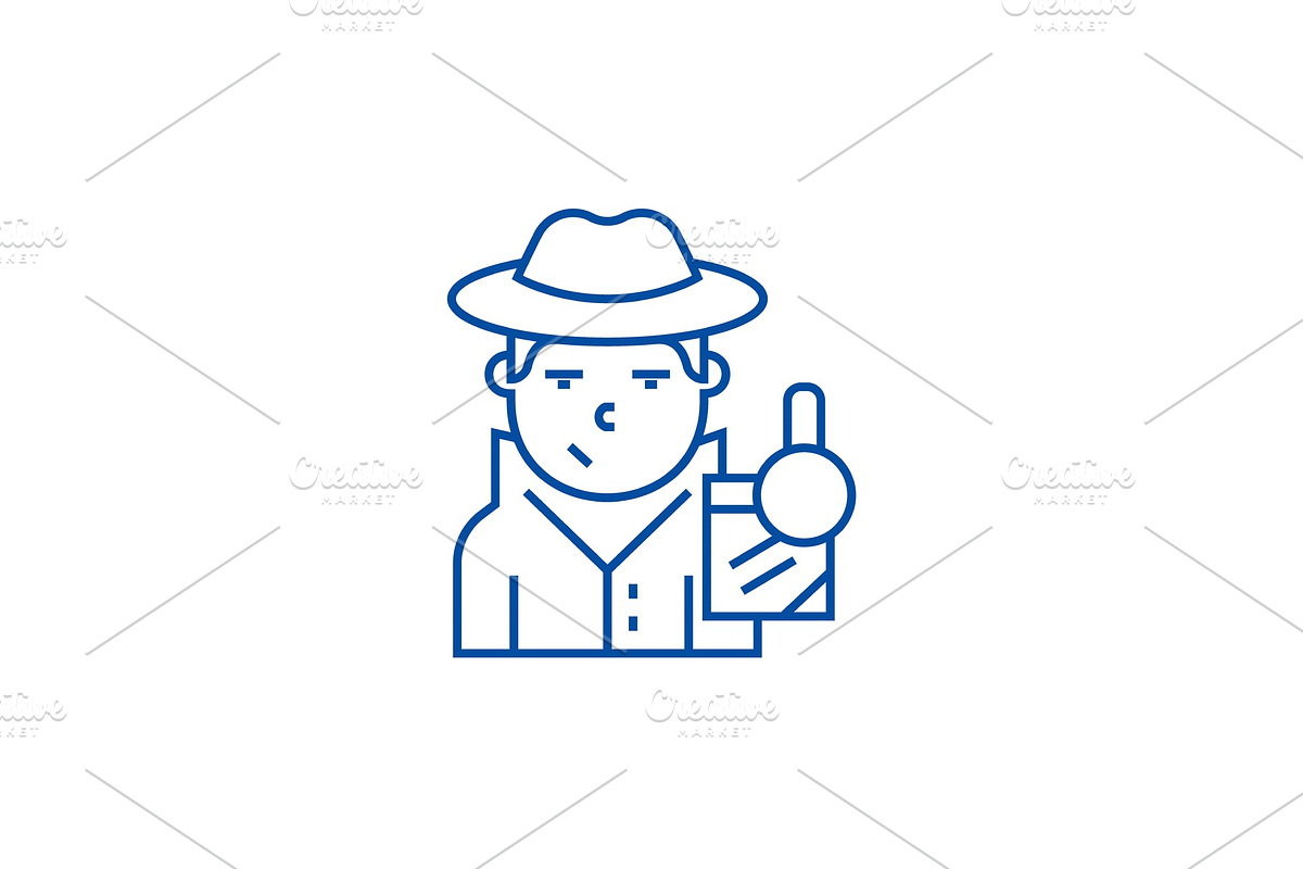 Detective line icon concept in Illustrations - product preview 8