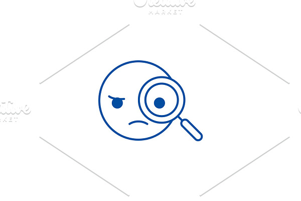 Detective emoji line icon concept