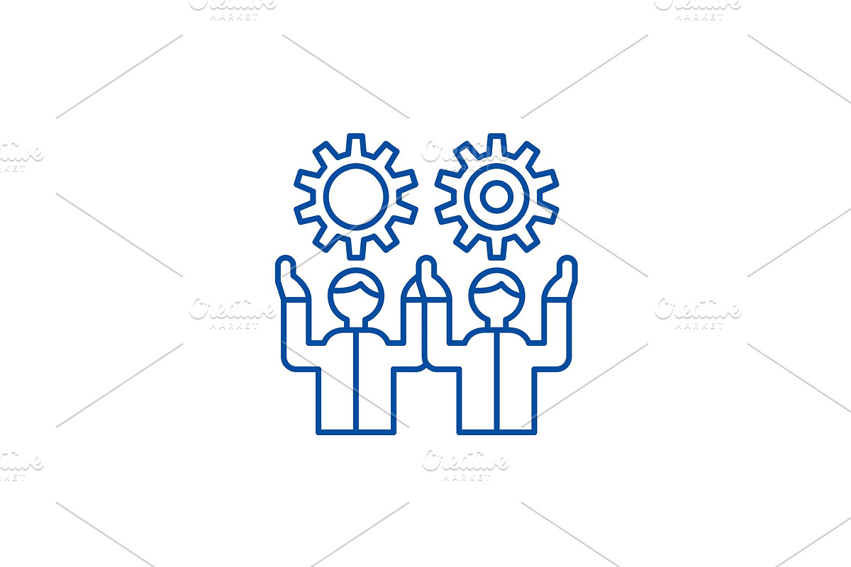 Development team line icon concept in Illustrations - product preview 8