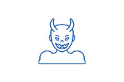 Devil line icon concept. Devil flat