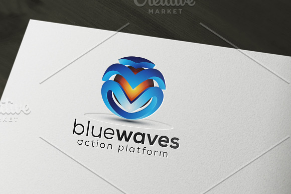 Blue Waves Logo in Logo Templates - product preview 1