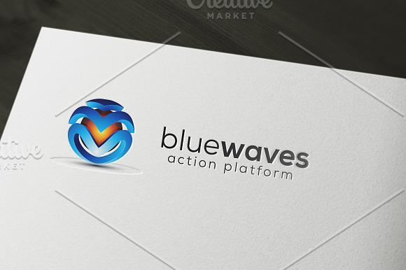 Blue Waves Logo in Logo Templates - product preview 3