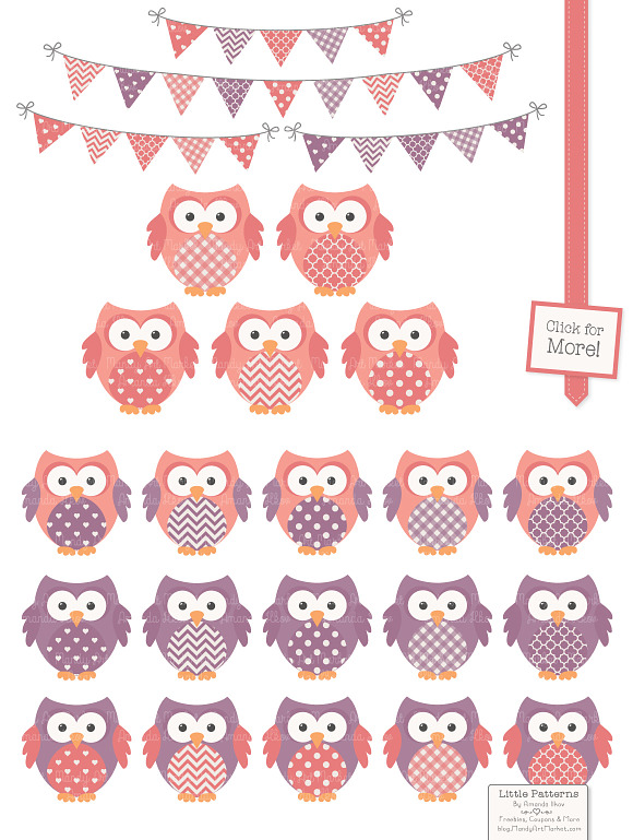 Vintage Girls Owl Vectors & Papers in Illustrations - product preview 1