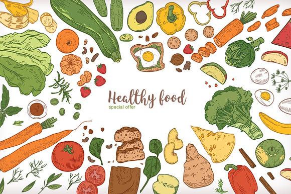 Healthy food bundle in Illustrations - product preview 18