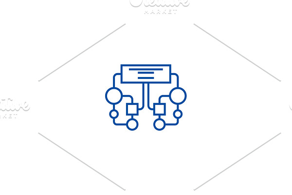 Diagram, block line icon concept