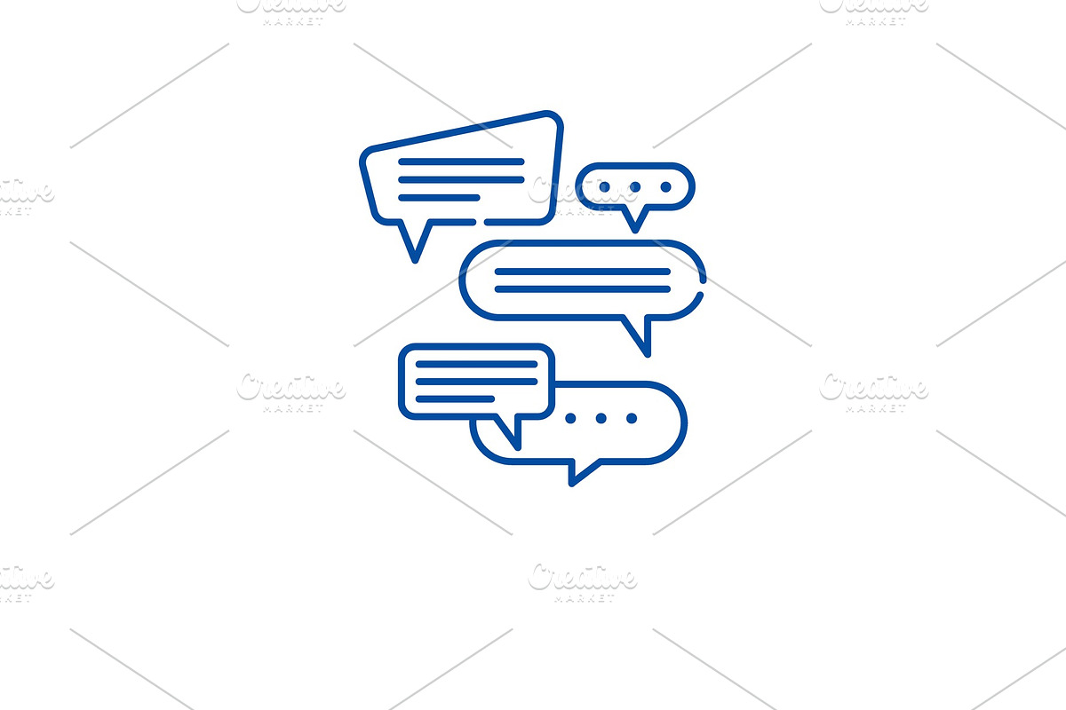 Dialog line icon concept. Dialog in Illustrations - product preview 8