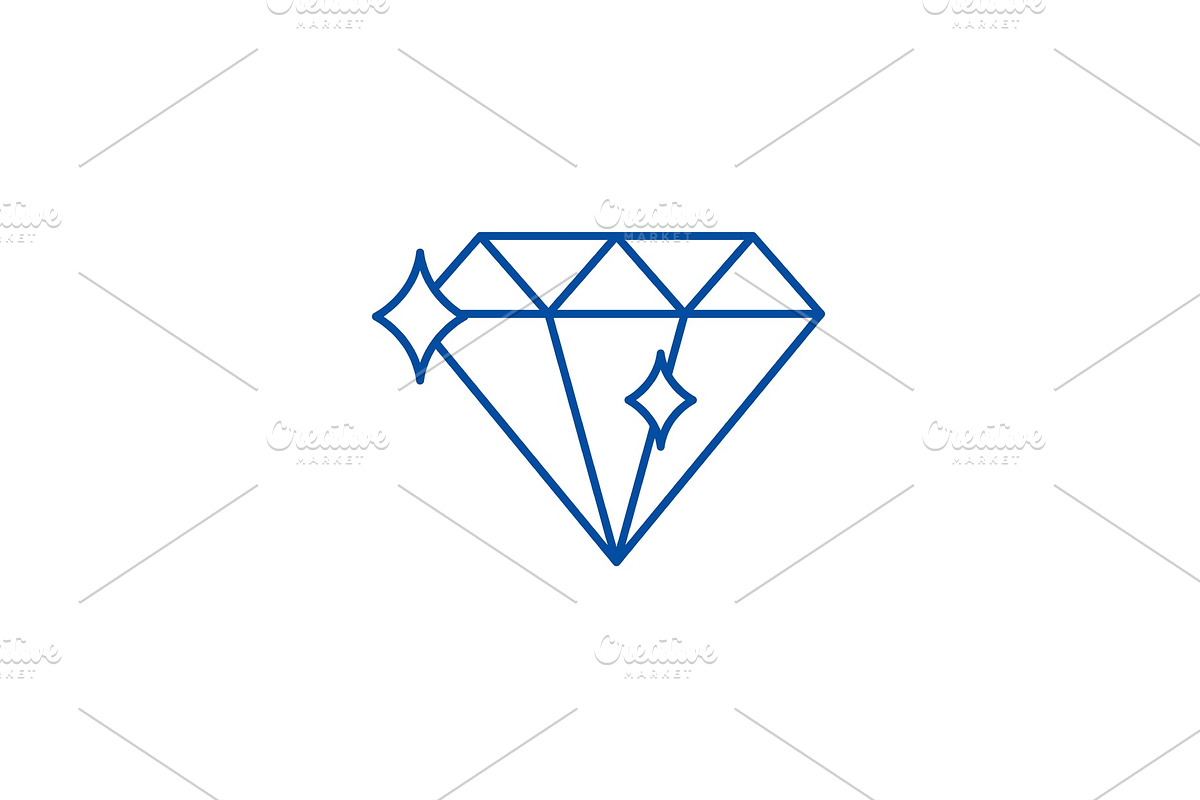 Diamond line icon concept. Diamond in Illustrations - product preview 8