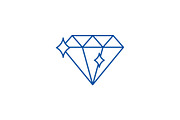 Diamond line icon concept. Diamond