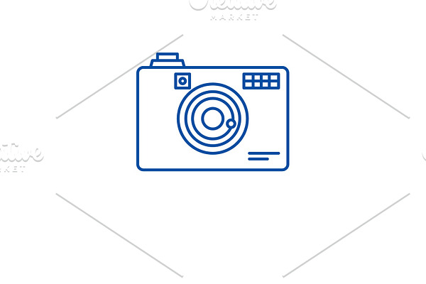 Digital camera line icon concept
