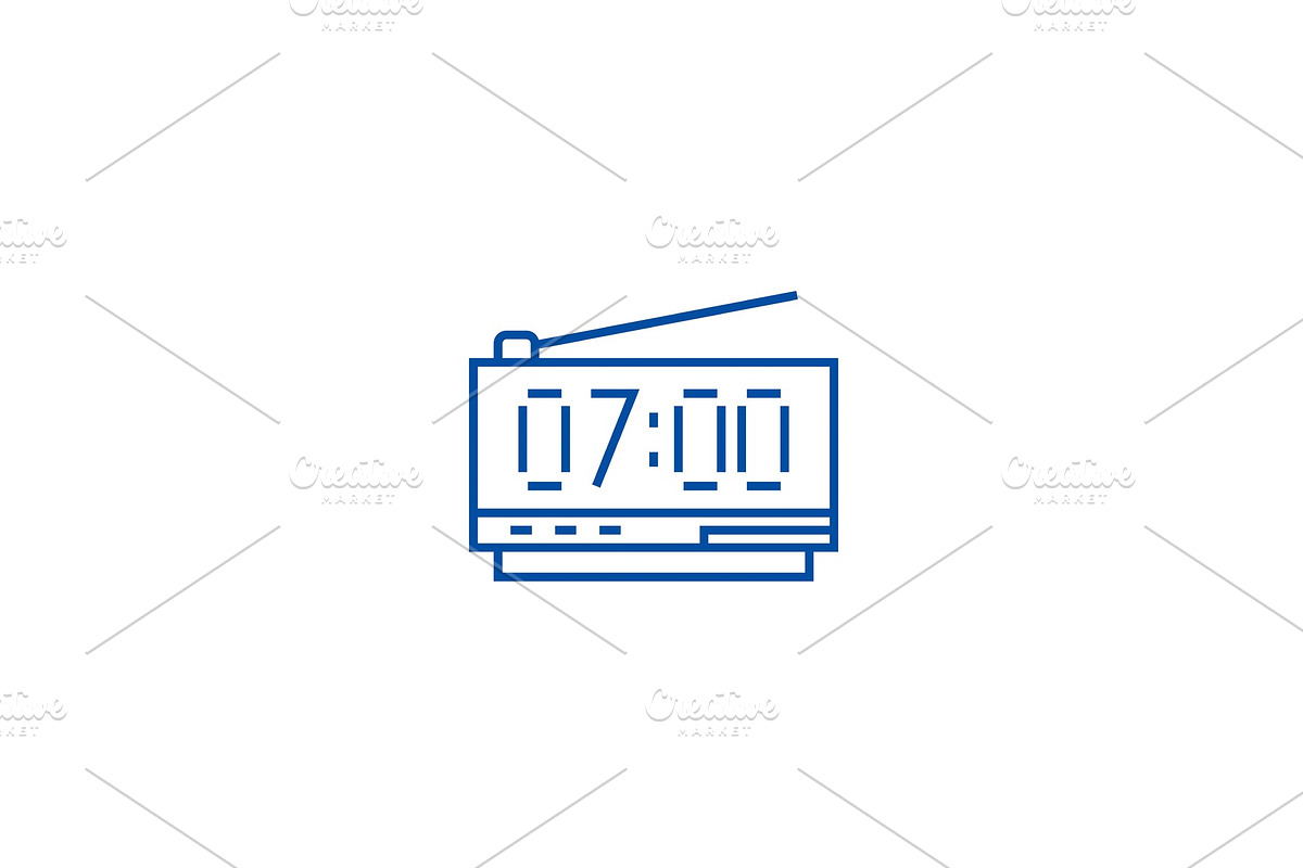 Digital clock line icon concept in Objects - product preview 8