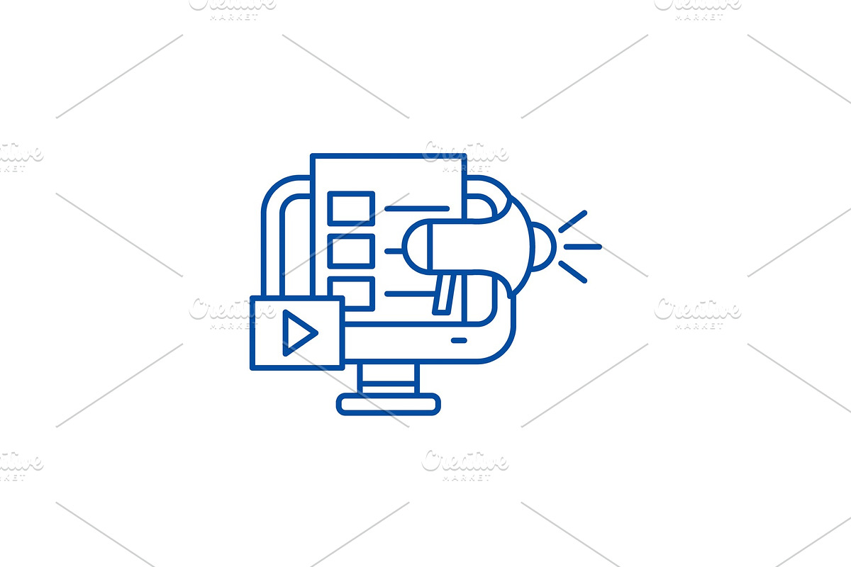 Digital marketing line icon concept in Illustrations - product preview 8