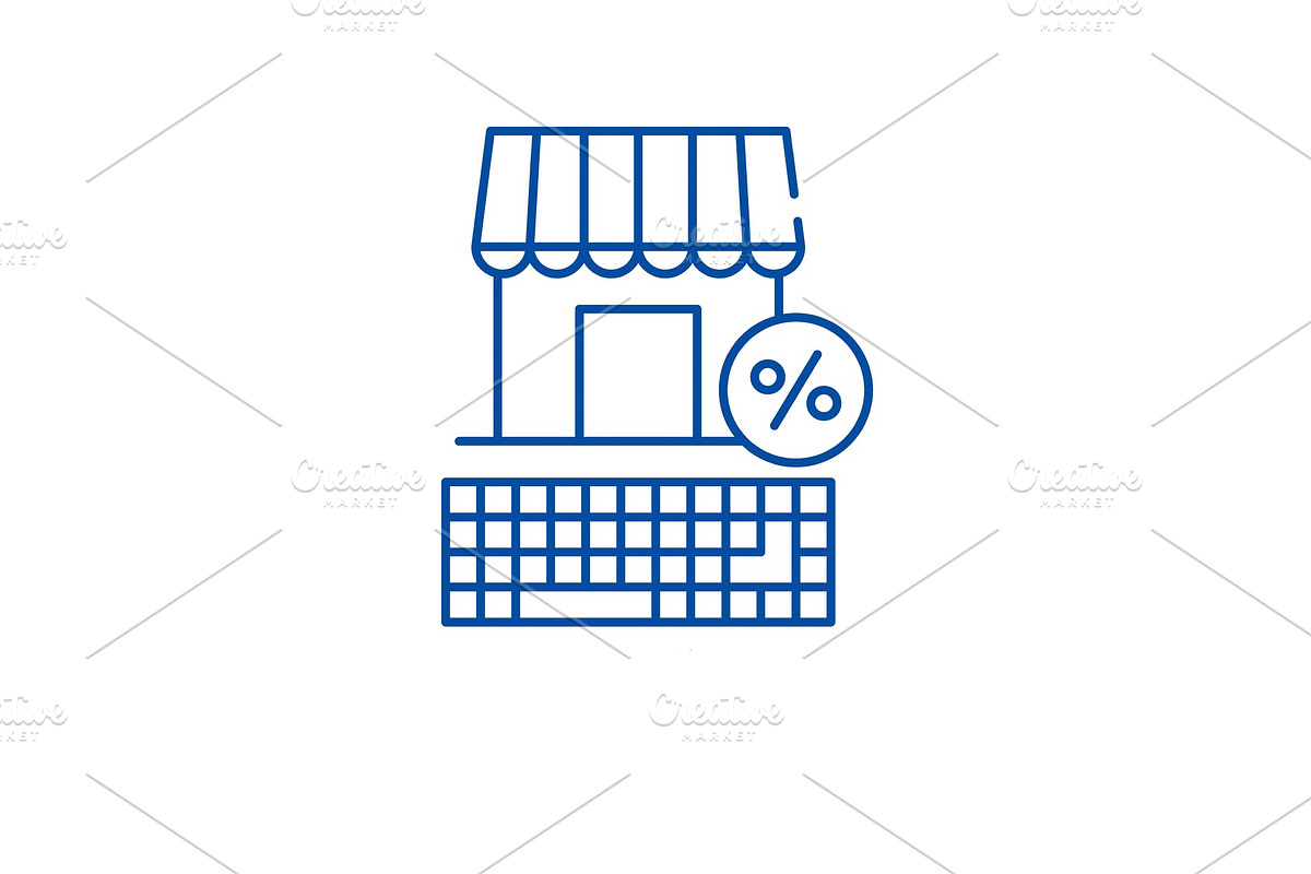 Digital reseller line icon concept in Illustrations - product preview 8