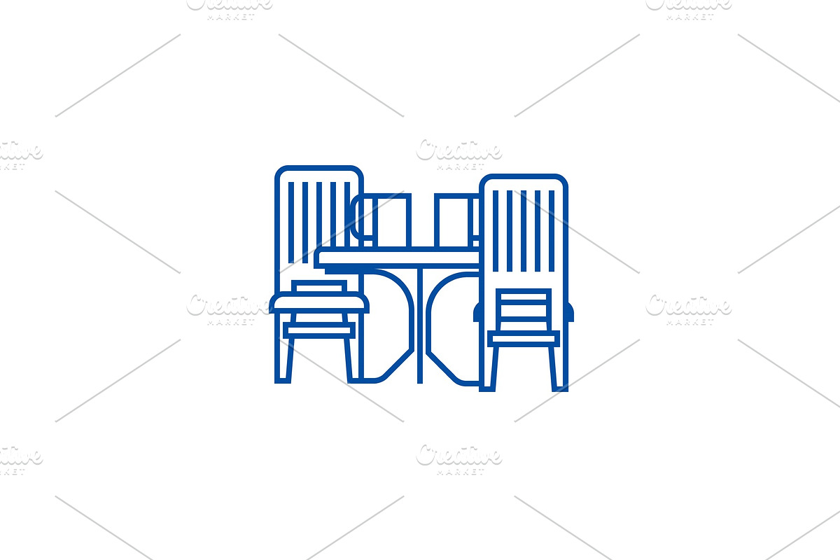Dinner room line icon concept in Illustrations - product preview 8