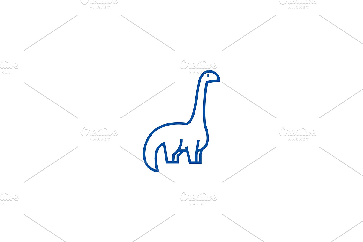 Dinosaur,diplodocus line icon in Illustrations - product preview 8