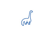 Dinosaur,diplodocus line icon