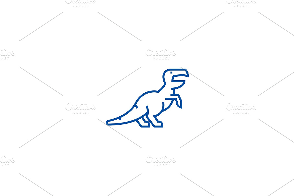 Dinosaur,raptor,tyrannosaurus line in Illustrations - product preview 8