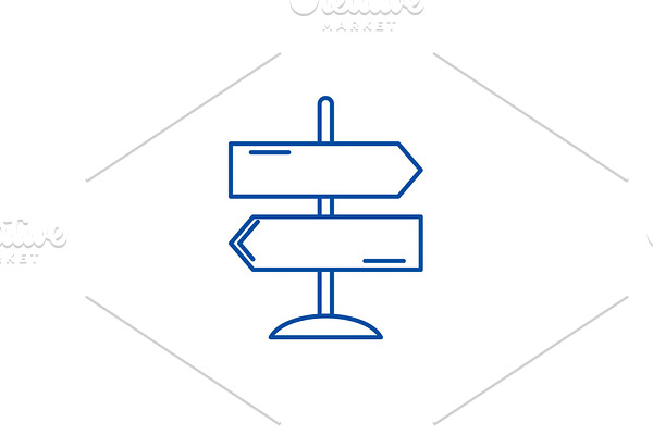 Direction of travel line icon