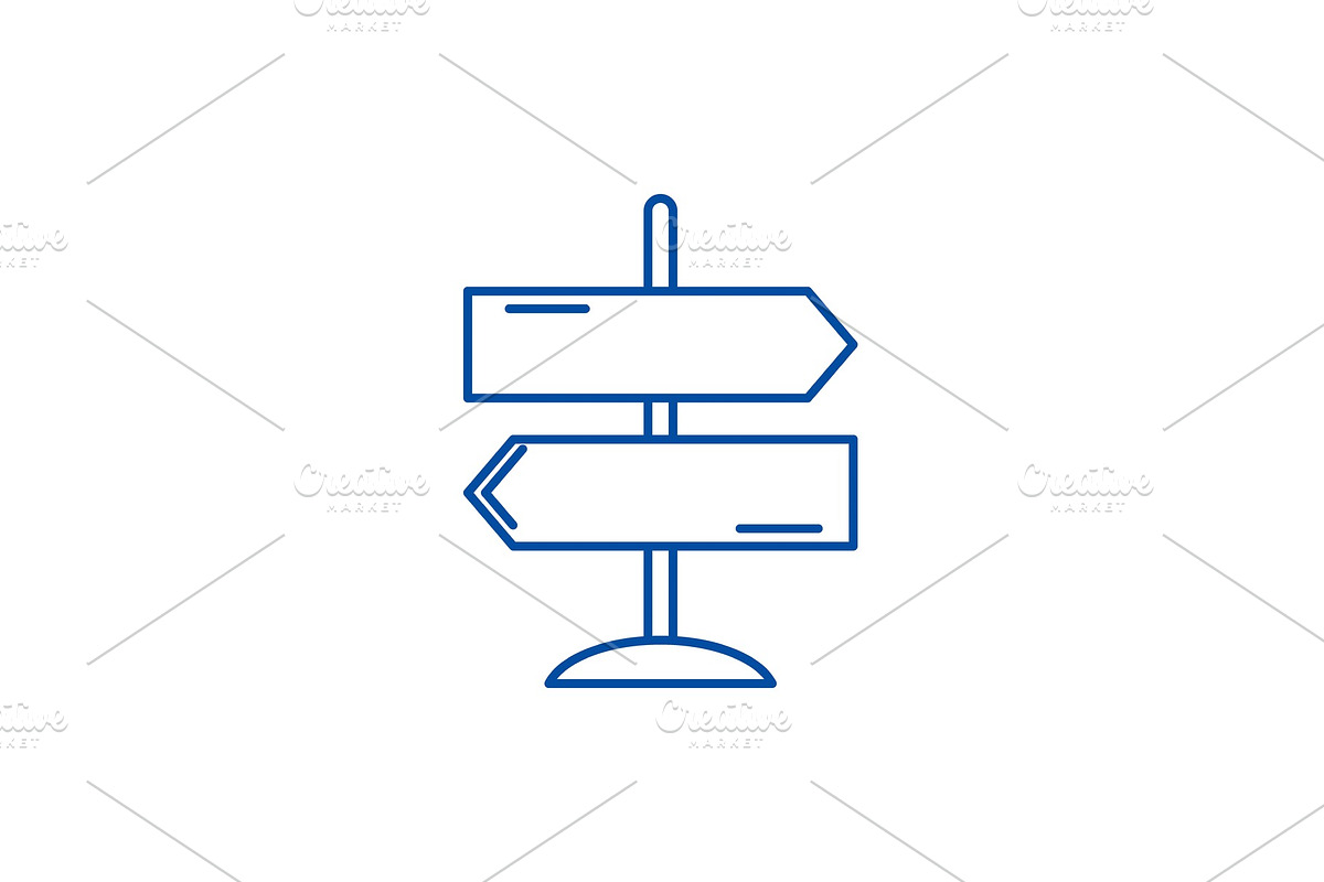 Direction of travel line icon in Illustrations - product preview 8