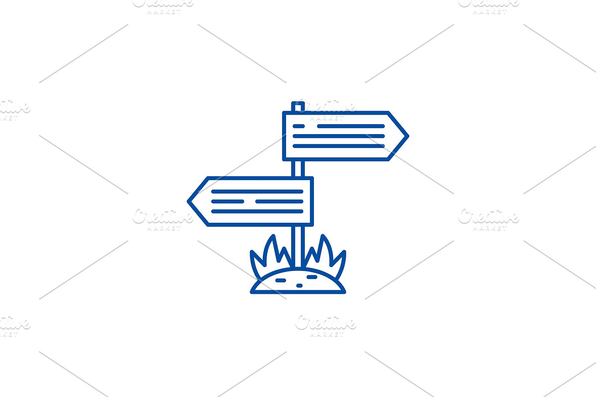 Directions of the road line icon in Illustrations - product preview 8