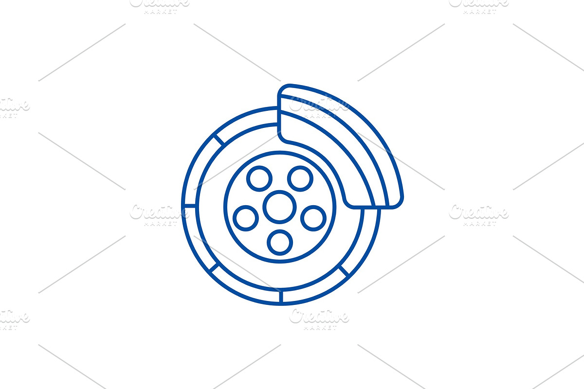 Disc brake,car service line icon in Illustrations - product preview 8
