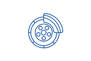 Disc brake,car service line icon