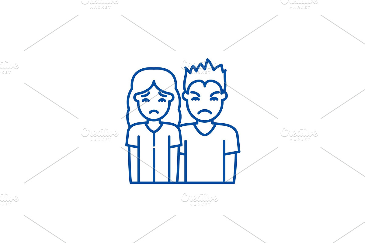 Discontent line icon concept in Illustrations - product preview 8