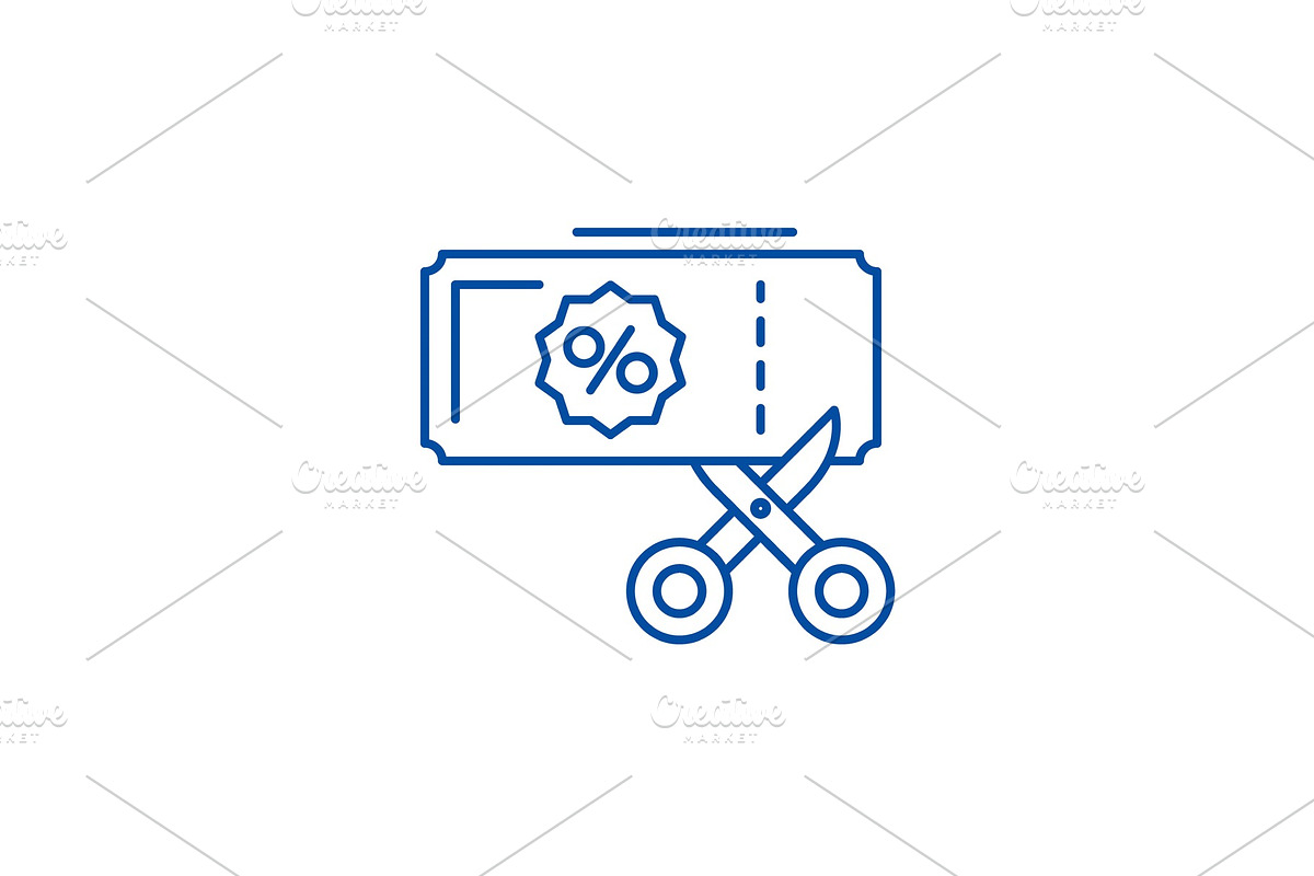 Discount coupons line icon concept in Illustrations - product preview 8