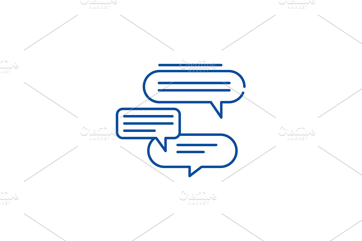 Discussion line icon concept in Illustrations - product preview 8