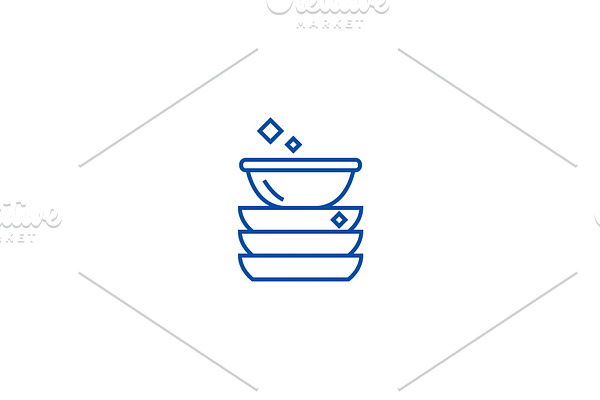 Dishes line icon concept. Dishes