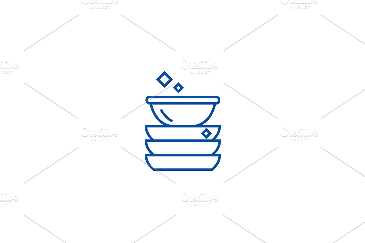Dishes line icon concept. Dishes in Illustrations - product preview 8