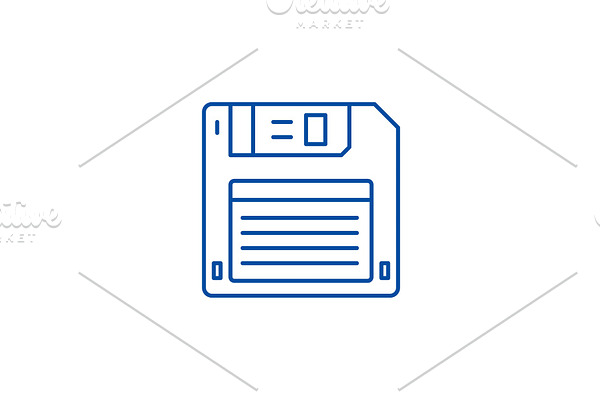 Diskette line icon concept. Diskette