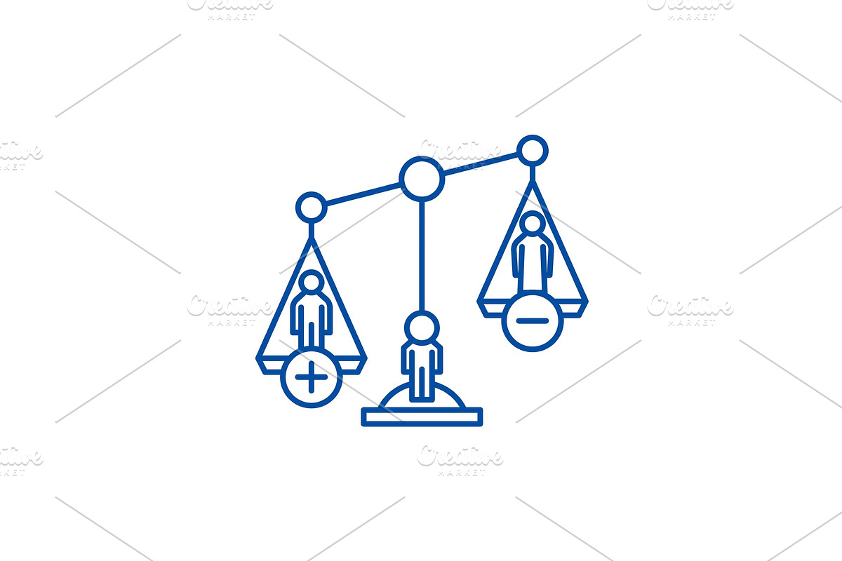 Divorce proceedings line icon in Illustrations - product preview 8