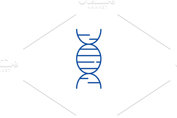 Dna line icon concept. Dna flat
