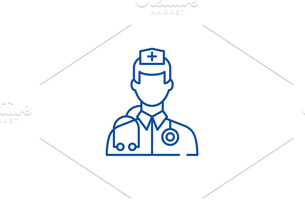Doctor line icon concept. Doctor