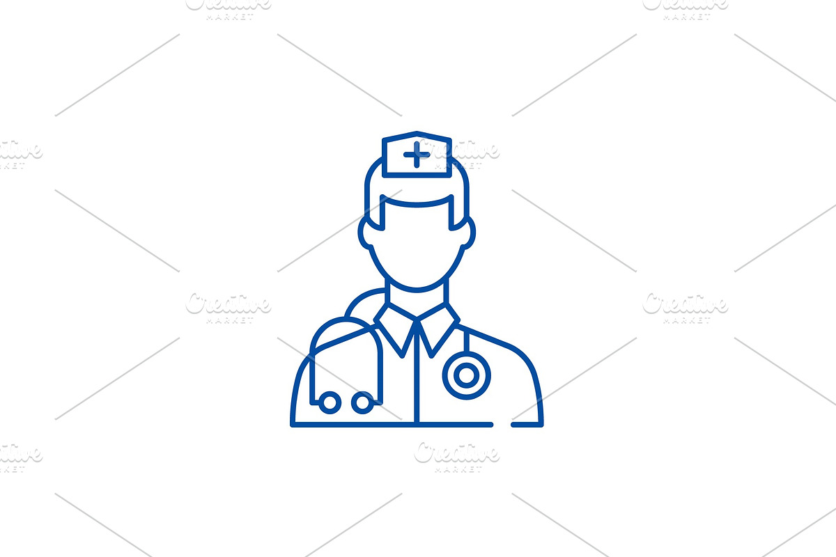 Doctor line icon concept. Doctor in Illustrations - product preview 8