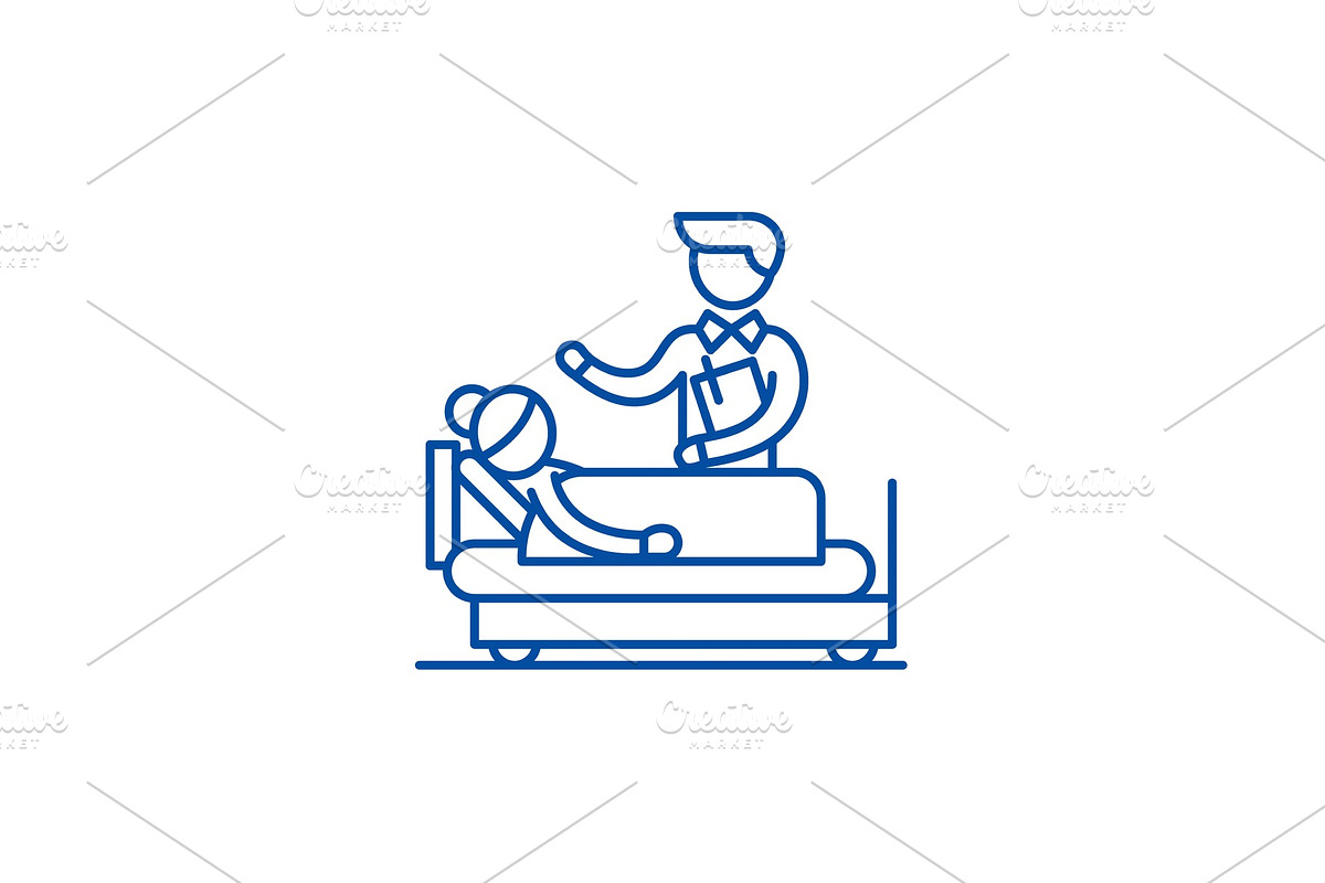 Doctors consultation line icon in Illustrations - product preview 8